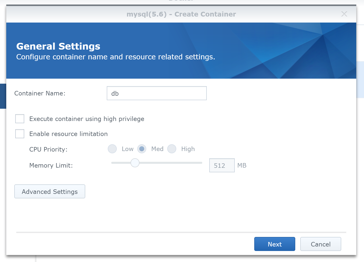 Create MySQL/MariaDB Container