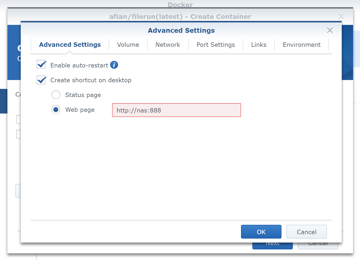 Advanced
settings