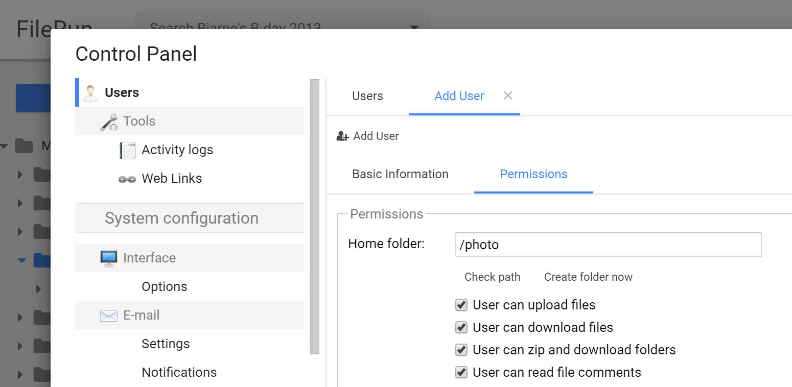 Managing existing
photos